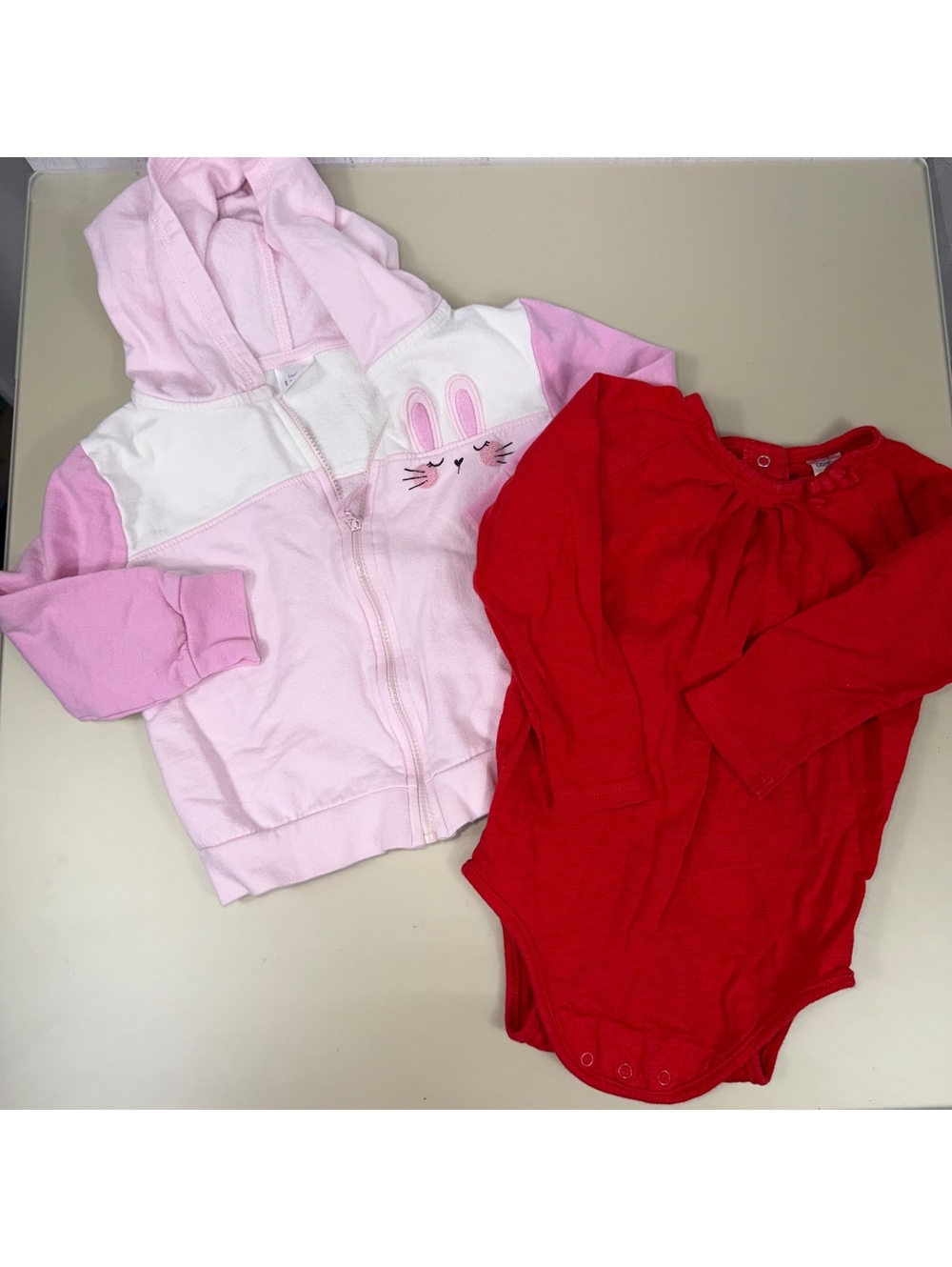 OshKosh Llama Girls 24M Hoodie Bodysuit 2 Pc Lot